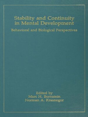cover image of Stability and Continuity in Mental Development